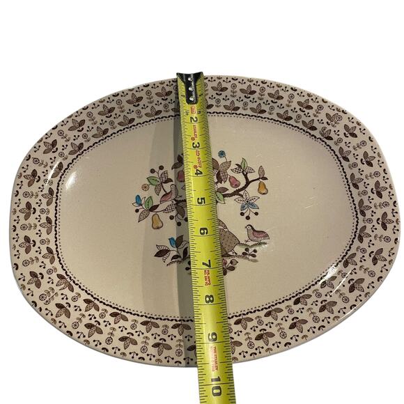 Johnson Brothers Sugar & Spice Oval Serving Platter Brown Ironstone Vtg England - Picture 10 of 11